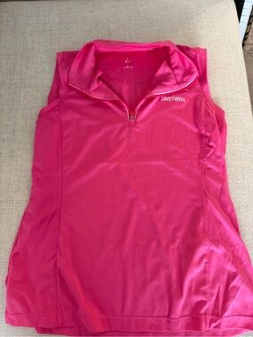 EP embroidered golf Women's Hot Pink Sleeveless Quarter-Zip Tank
